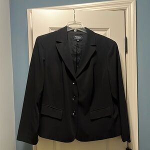 Evan Picone Black Blazer with Notched Lapels